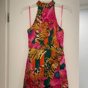 Dee Elly - Pink & Animal Print Mini Dress - Never Worn